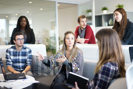 Employees in meeting