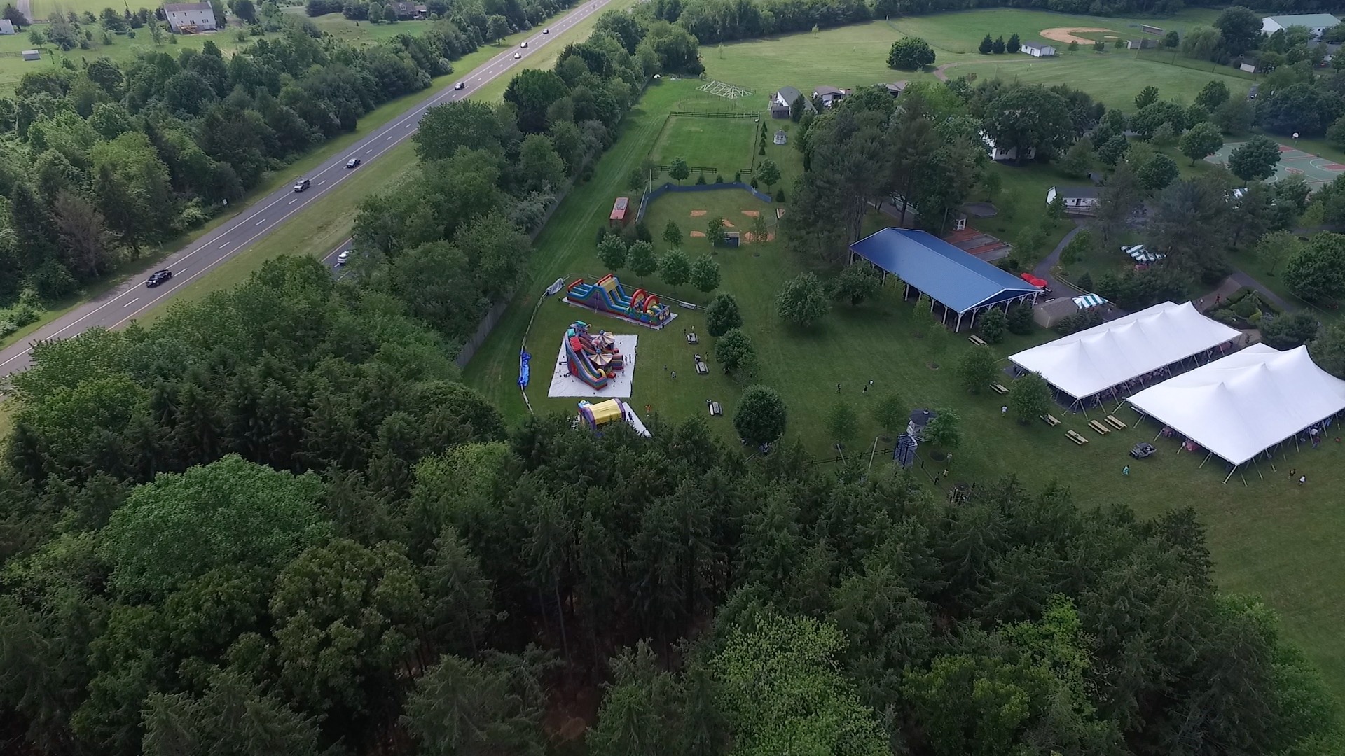 Bounce House Aerial Shot