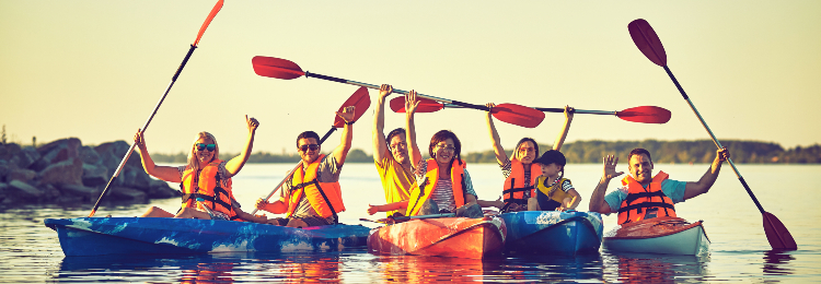 group of people kayaking